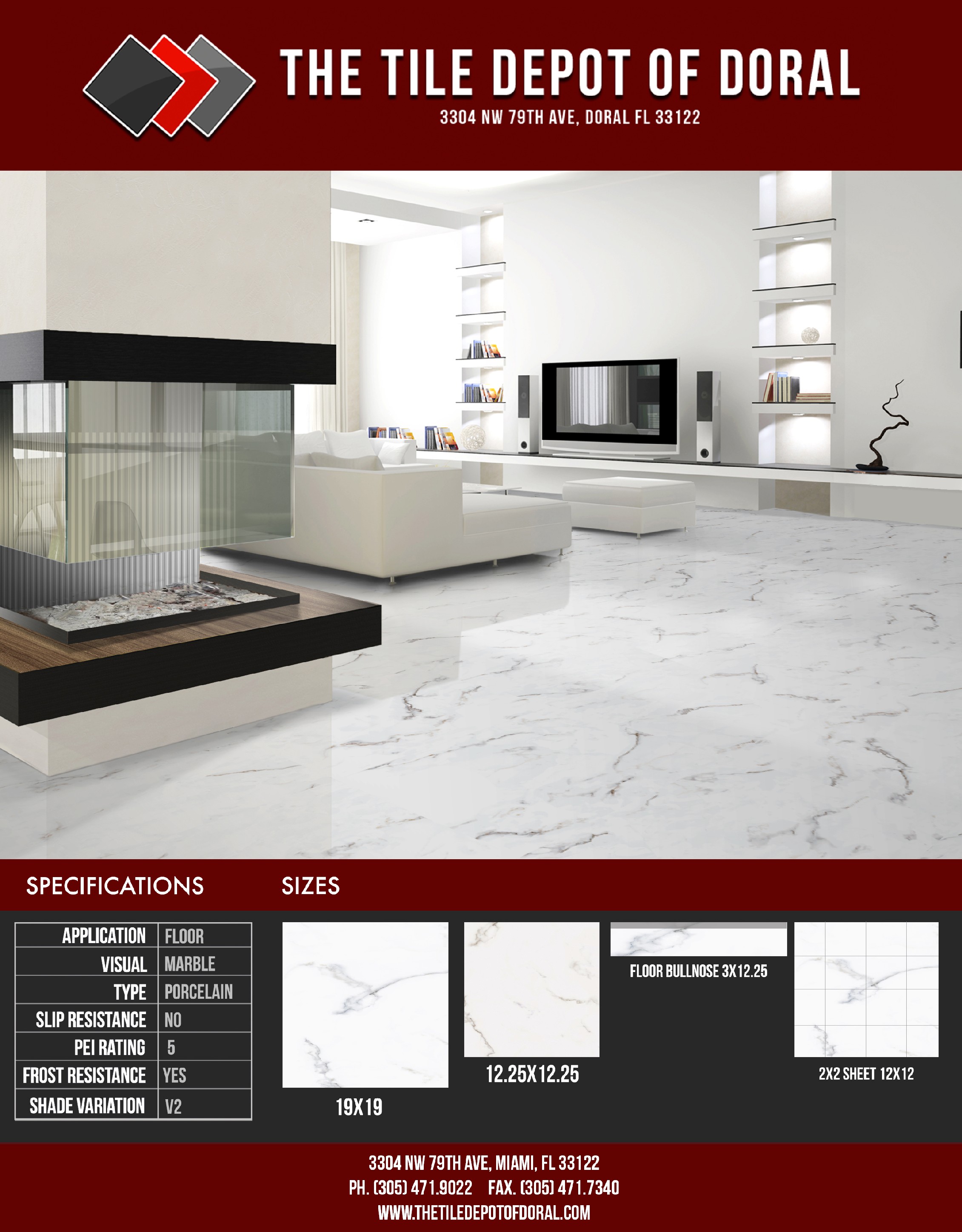Marble Look Tile Depot Statuario Matte